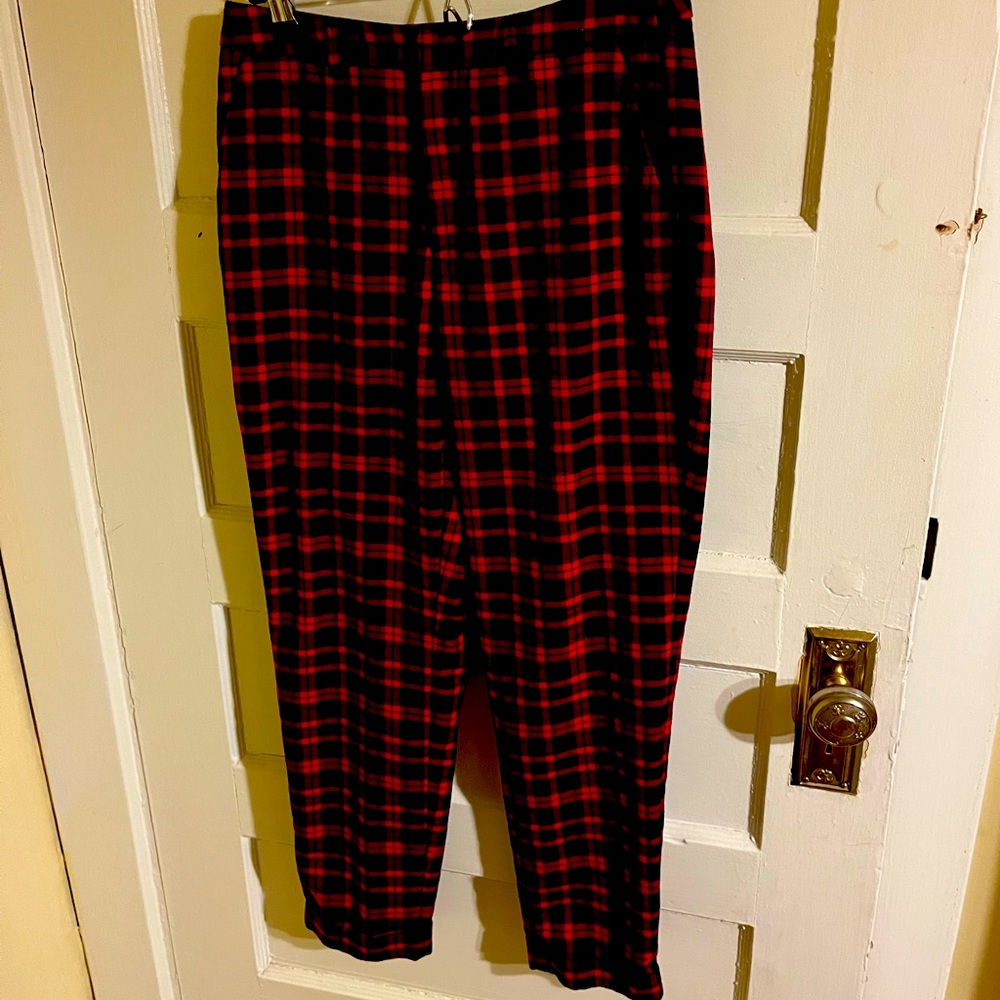 Cropped Plaid Pants